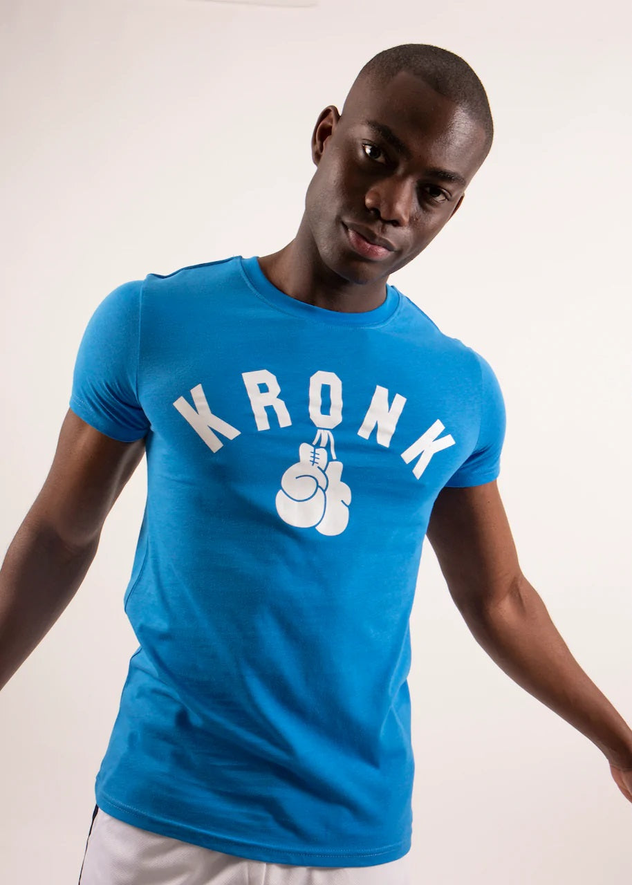 KRONK One Colour Gloves Slim fit T Shirt Royal Blue - MJ's Menswear Derry