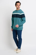 Load image into Gallery viewer, Blue Stripe Crew Neck

