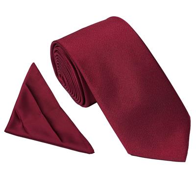 Boys Twill Wine Tie & Hanky Set